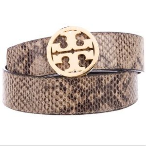 Reversible Tory Burch Black/Snake Skin Belt
